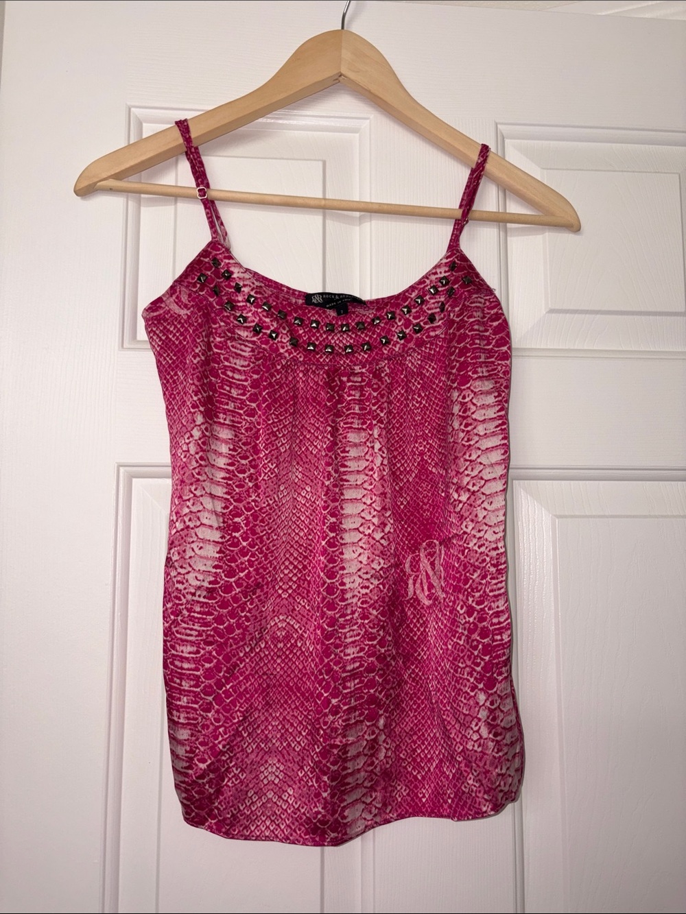 Rock & Republic Hot Pink Snake-Print Beaded Cami